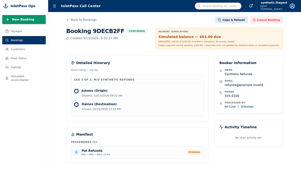 Booking details in the service desk